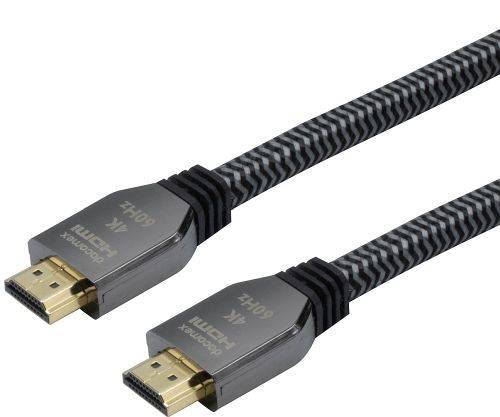 Dacomex HDMI 2.0 High Speed Kabel, 4K, 4:4:4, HDMI St. A / HDMI St. A, 1,0 m, schwarz/grau