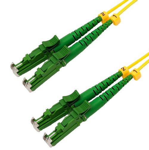 Tecline LWL Duplex Patchkabel OS2, 9/125 µm, LSH APC (E2000) / LSH APC (E2000), gelb, 1,0 m