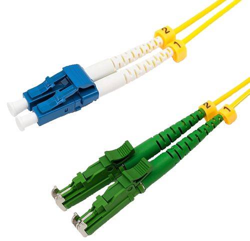 Tecline LWL Duplex Patchkabel OS2, 9/125 µm, LSH APC (E2000) / LC, gelb, 1,0 m