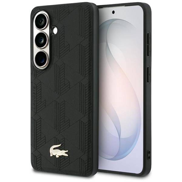 Hülle Lacoste Galaxy S26 Kunstleder schwarz MagSafe Logo goldfarbig