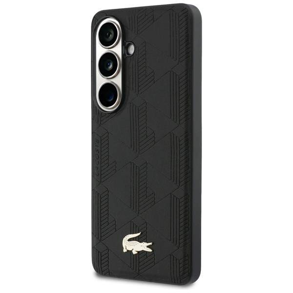 Hülle Lacoste Galaxy S26 Kunstleder schwarz MagSafe Logo goldfarbig