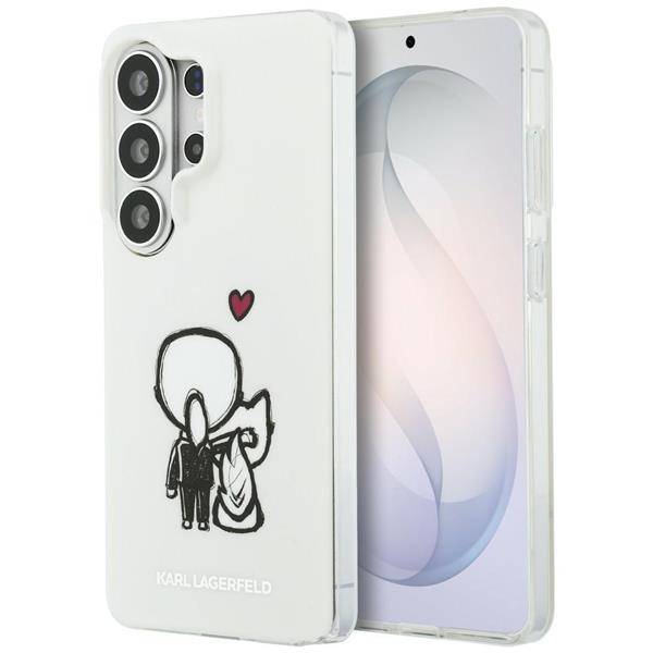 Hülle Karl Lagerfeld Galaxy S26 Ultra weiß MagSafe Katze Logo Seiten transparent
