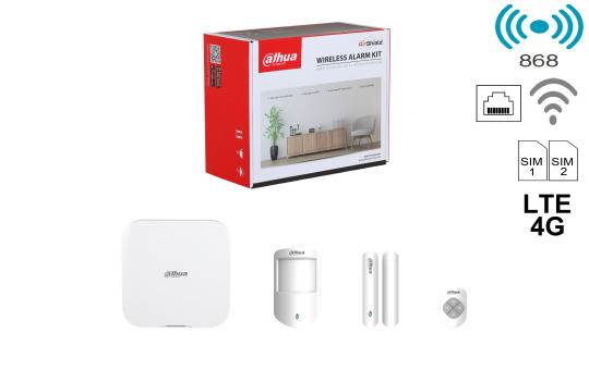 Dahua - ART-ARC3800H-03-FW2(868) - Alarm - Kit, - HUB 2 - Zentrale 868MHz - LAN, Wi-Fi (2,4GHz) - LTE 4G-,3G- oder 2G -