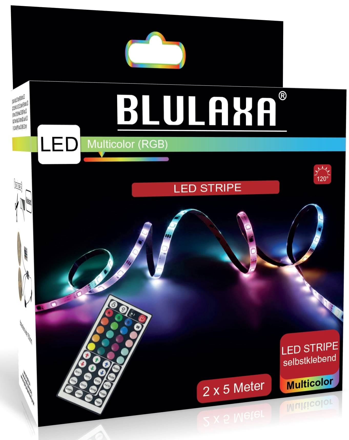 BLULAXA LED-Strip 50955, 2x 5m, 12 W, IP20, RGB, Fernbedienung