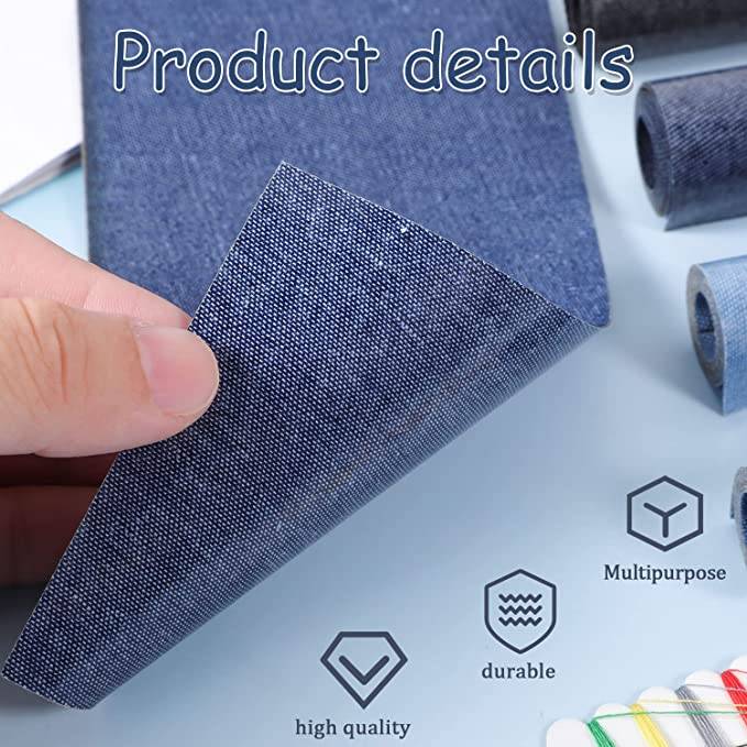 Flicken zum Aufbügeln Jeansstoff 20 Stk Blue