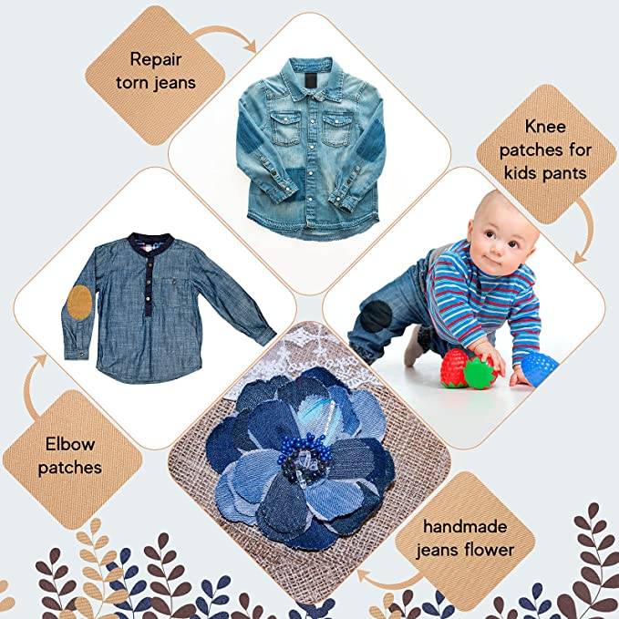 Flicken zum Aufbügeln Jeansstoff 20 Stk Blue