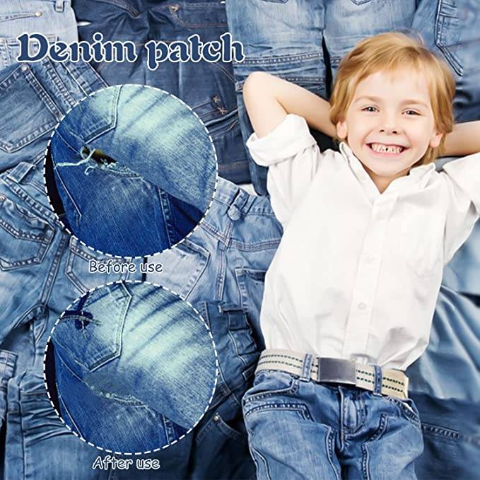 Flicken zum Aufbügeln Jeansstoff 20 Stk Blue