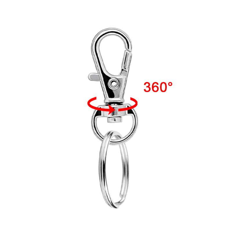 80er-Pack Schlüsselringe mit Karabiner Silver