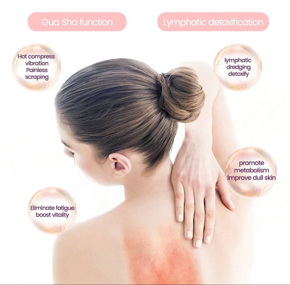 Gua Sha elektrisches Gesichts- und Körpermassagegerät EMS Mikrostrom Pink