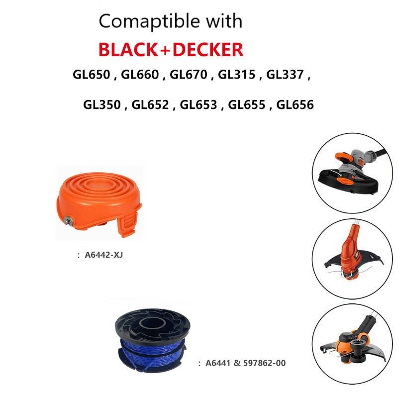 Trimmdraht-Spule für Black Decker GL650/GL660/GL670/GL315/GL337/GL350/GL652 MultiColor