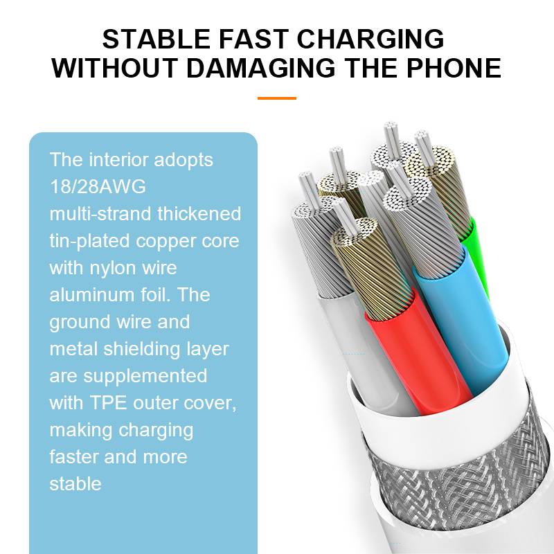 66W 6A Superschnelles USB-C-Ladekabel, Kompatibel mit Huawei, Xiaomi White 1 m