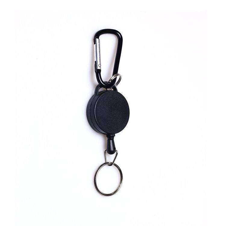 2er-Pack ausziehbarer Jo-Jo-Schlüsselanhänger mit Karabiner Black