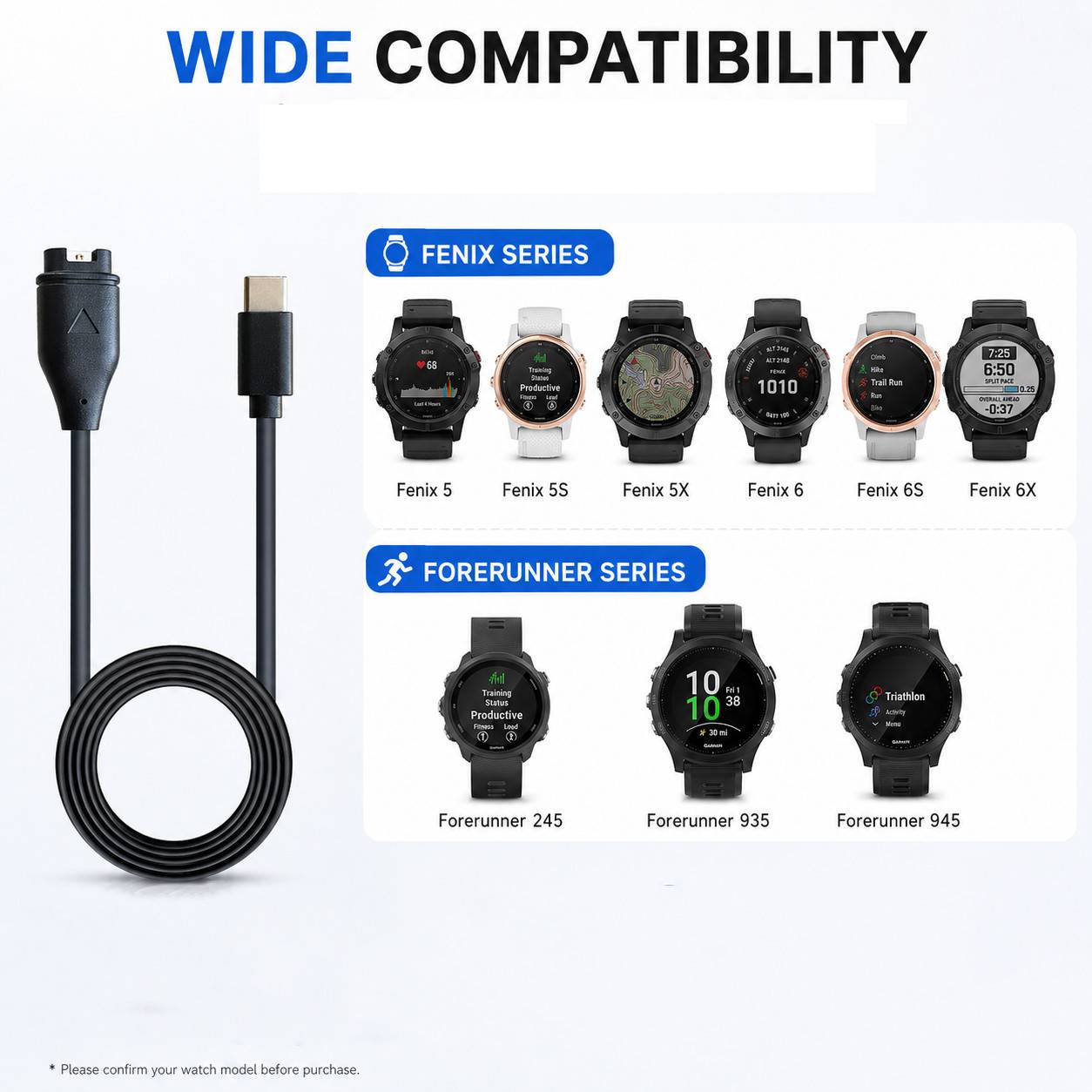 Smartwatch-Ladekabel Black