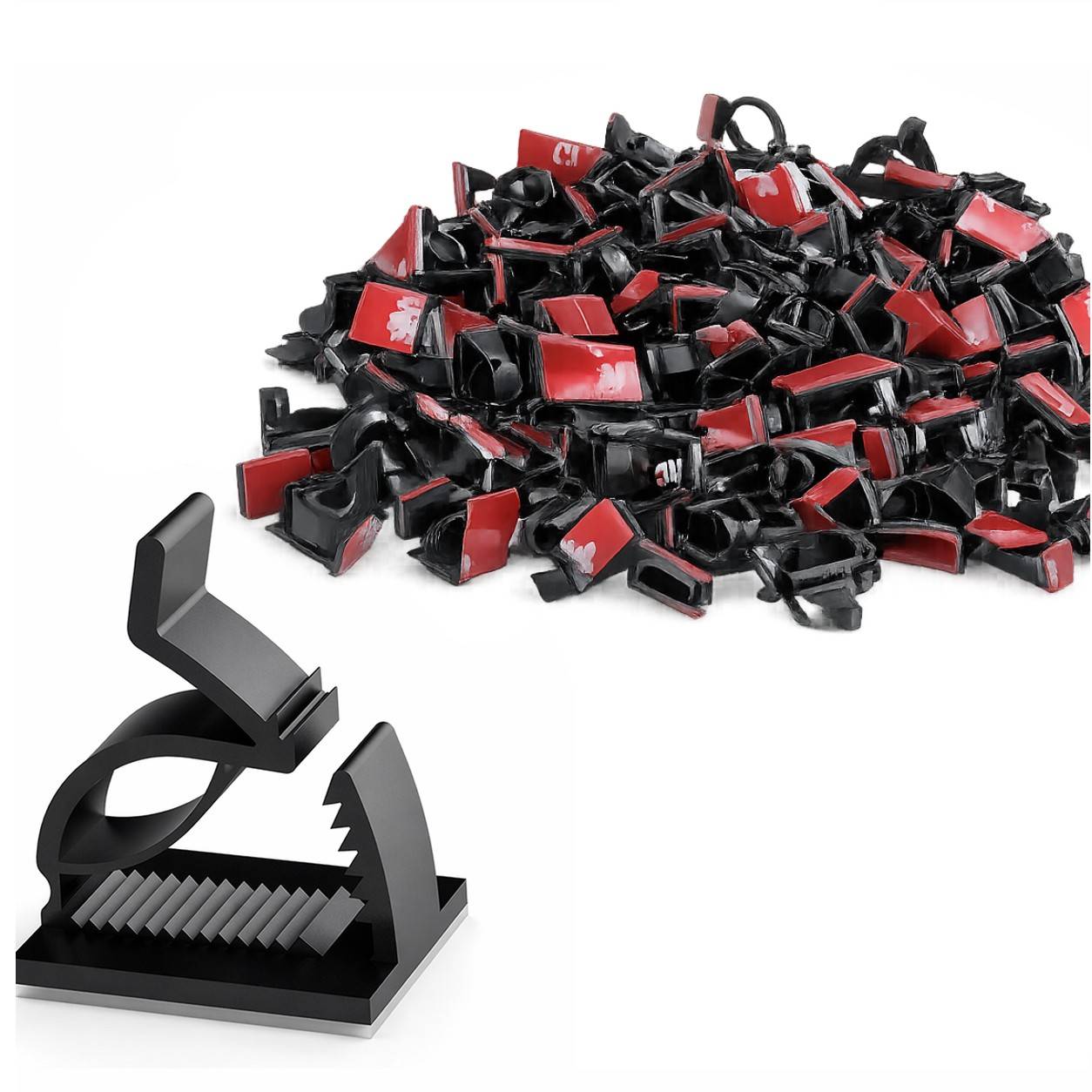 Kabelclips mit 3M Red Tape - 100 Stück