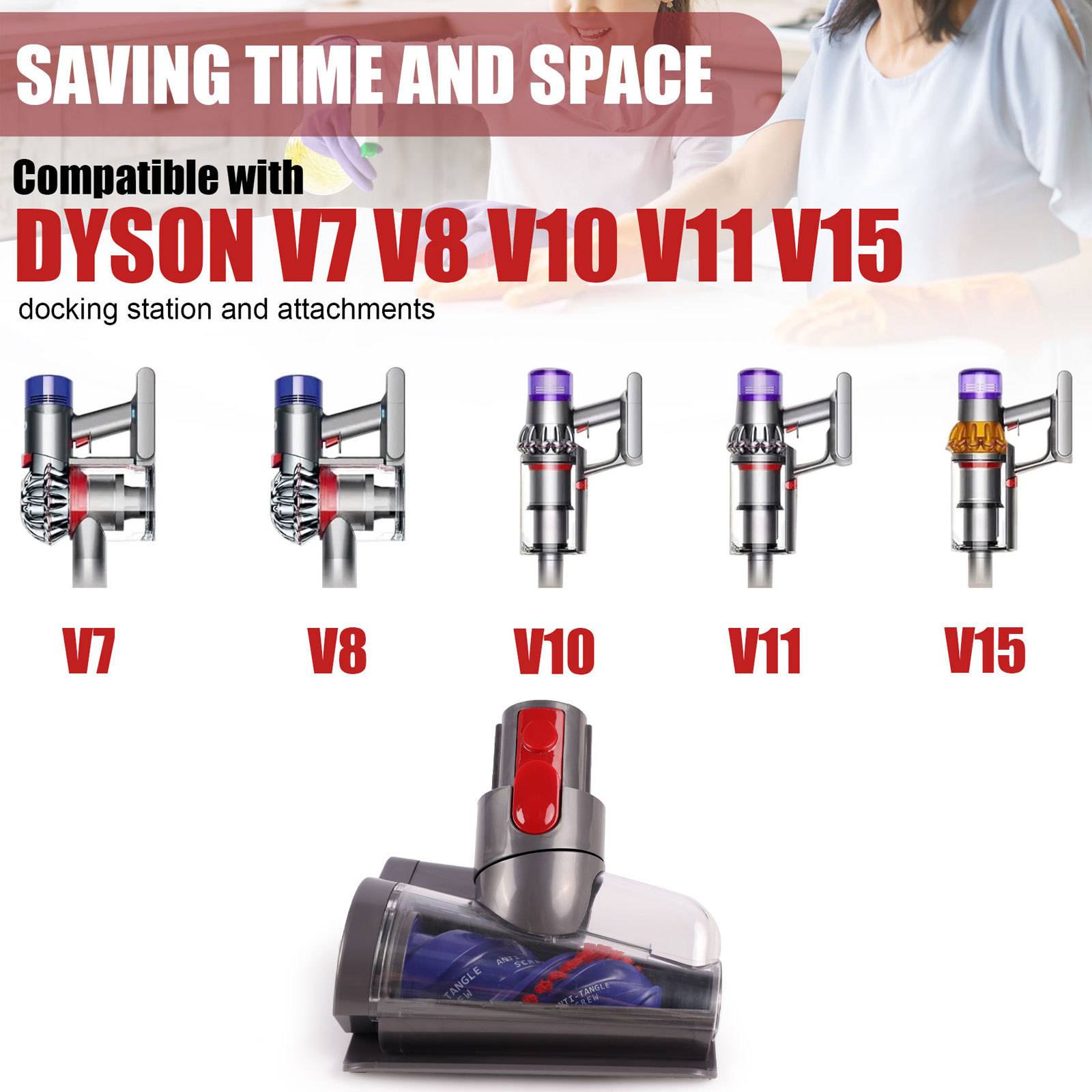 Staubsaugeraufsatz Mini-Turbinendüse für Dyson V7, V8, V10, V11, V15