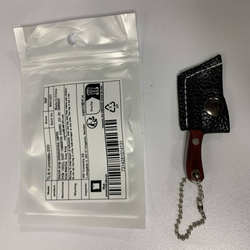 Schlüsselanhängermesser mit Damastmuster - Mini-Hackbeil (quadratischer Kopf) DG-75-2