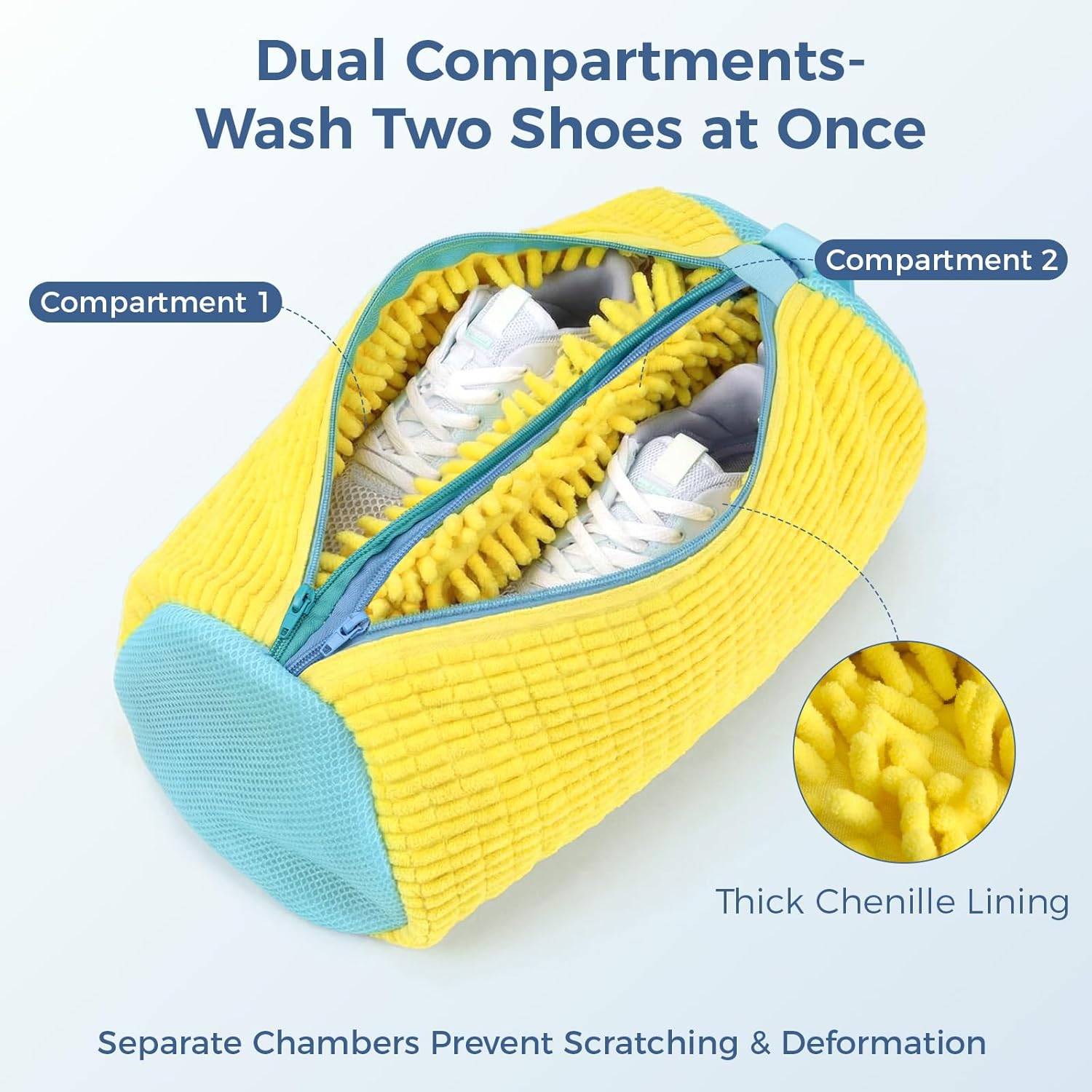 Doppel Waschmaschinen Schuhwaschbeutel - Schützen Sie Ihre Schuhe! Yellow