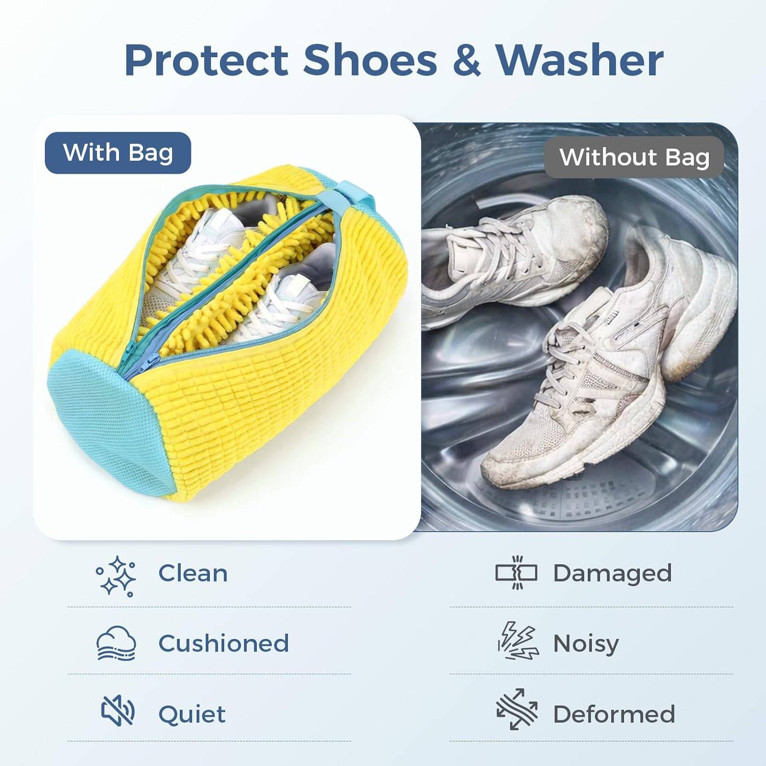 Doppel Waschmaschinen Schuhwaschbeutel - Schützen Sie Ihre Schuhe! Grey