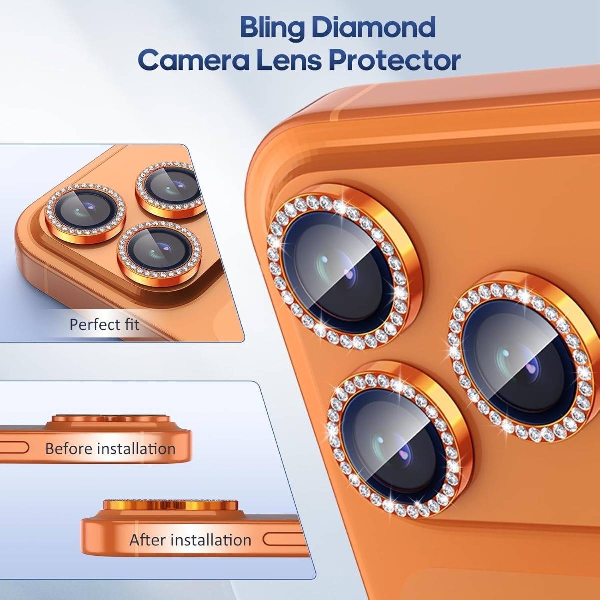 Bling Diamond Eagle Eye Kameralinsenschutz kompatibel mit iPhone 17 - Silberner Strass-Objektivdeckel aus gehärtetem Glas