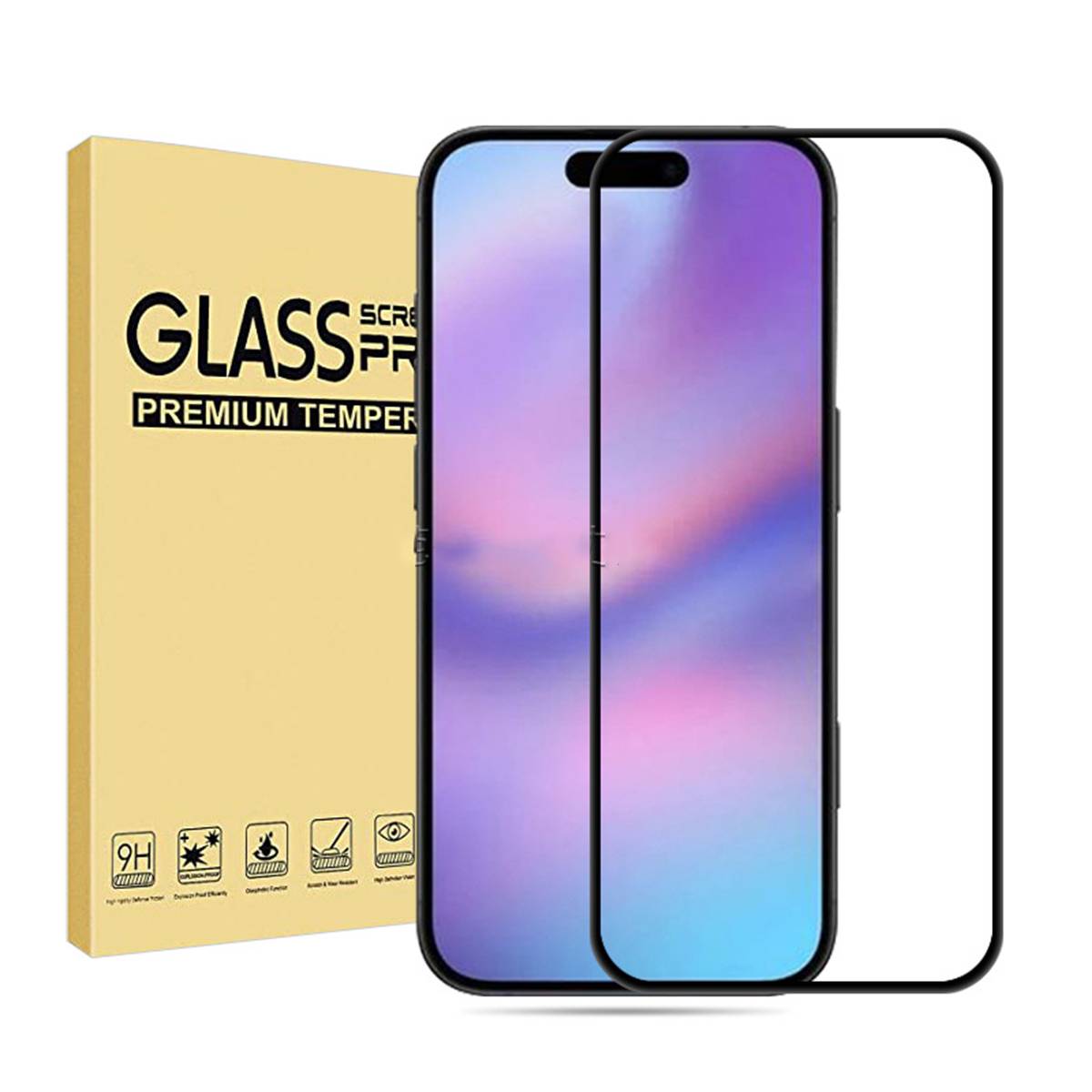Gebogene Displayschutzfolie aus gehärtetem Glas für Apple iPhone 17 Pro Max (2 Stück)