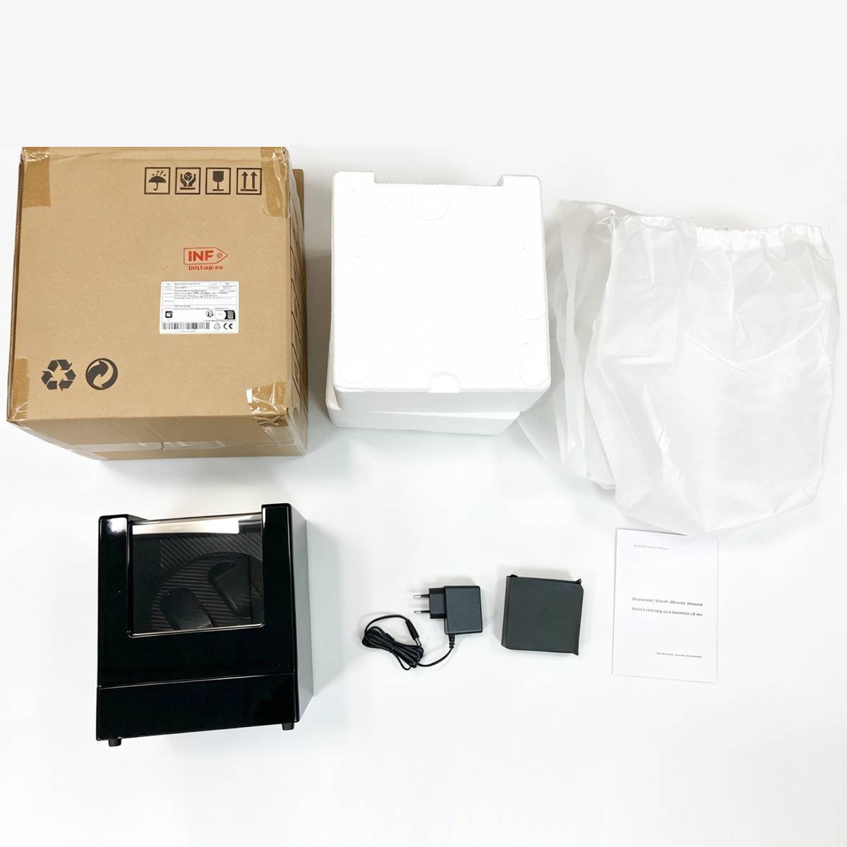 Doppelter Uhrenbeweger mit leisem Motor - Automatische Rotations-Uhrenbox Black