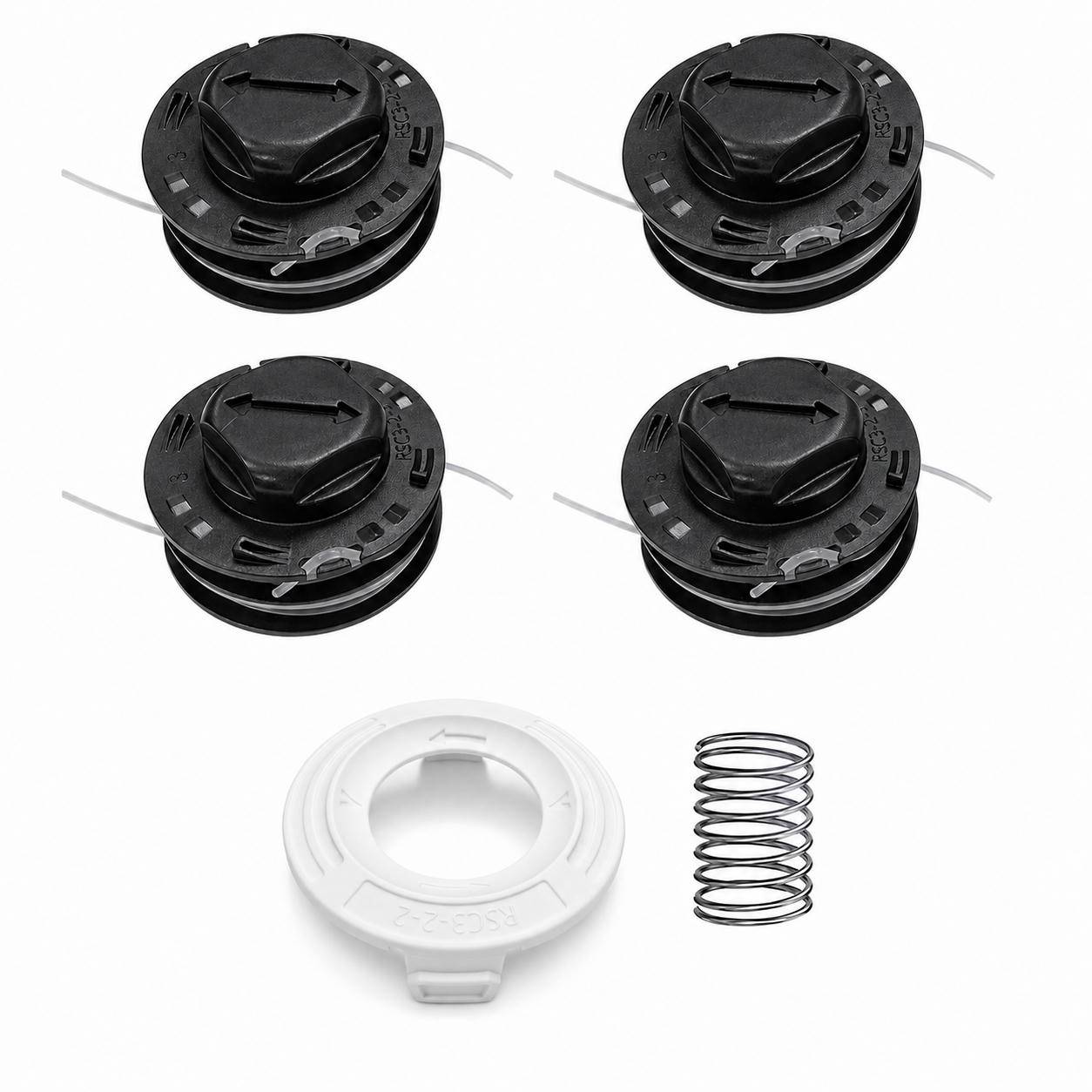 Trimmerkopf-Set – 4 Spulen + 1 Abdeckung + 1 Feder, kompatibel mit Stihl FSA 57 FSE52