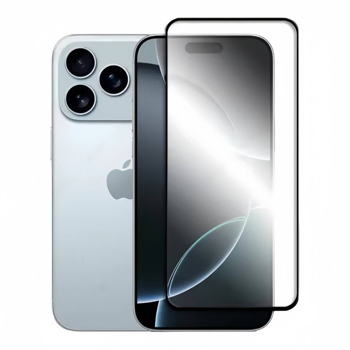 High Aluminum HD Panzerglas Displayschutzfolie kompatibel mit iPhone 15 Pro - 2 Stück