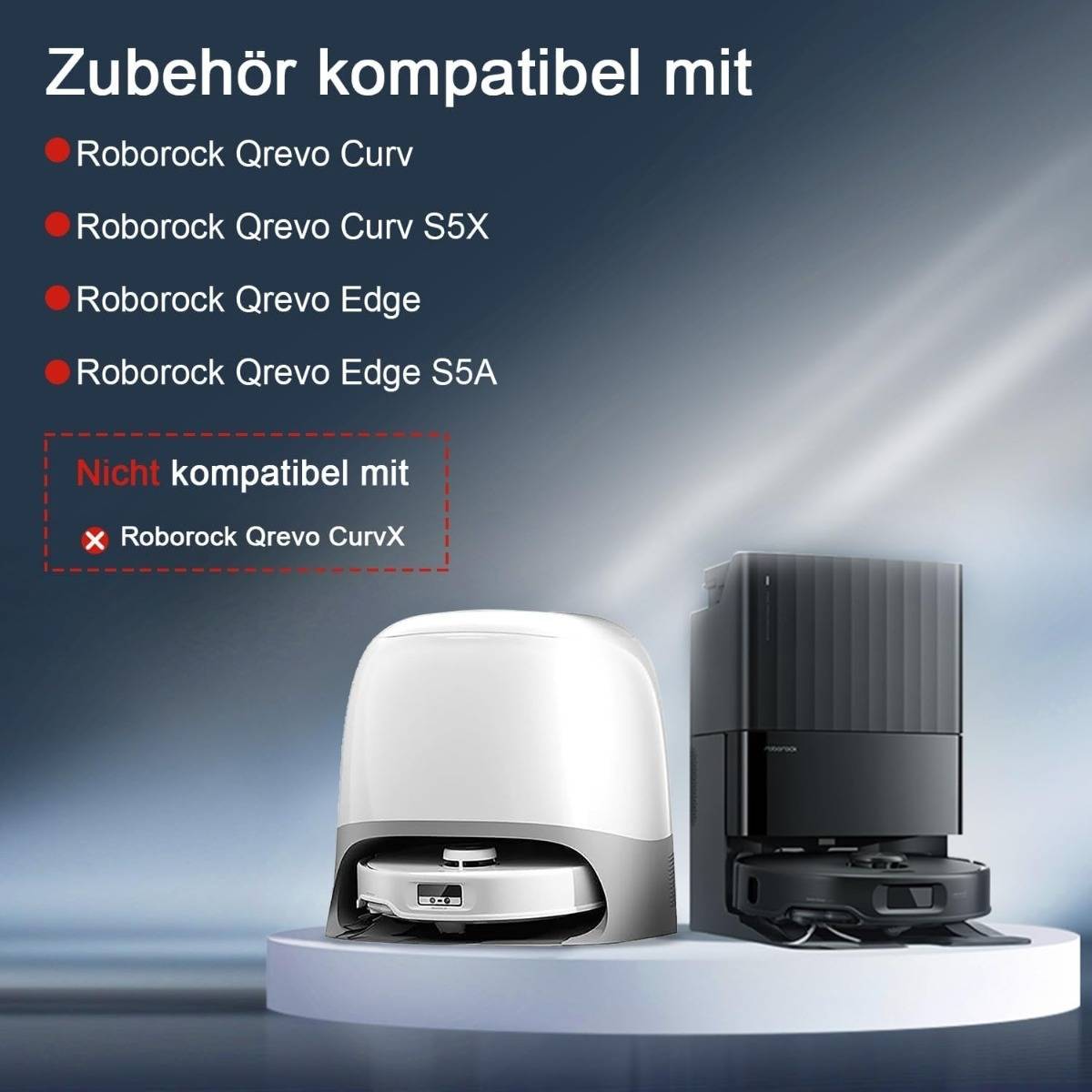 Ersatzteil-Set kompatibel mit Roborock Qrevo S5V / Curv / Edge Serie Roboterstaubsauger
