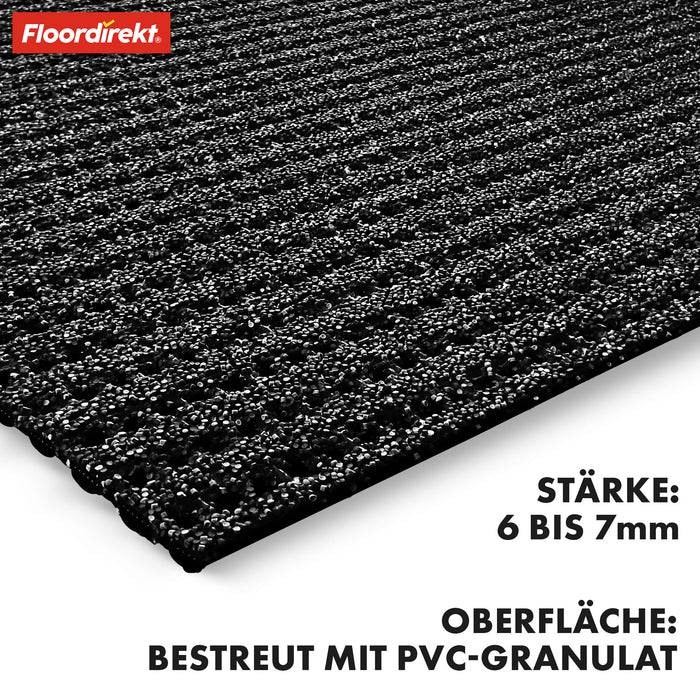 FLOORDIREKT Sicherheitsmatte bei Glätte - Anti-Rutsch Bodenbelag mit PVC-Granulat - Wetterfest & Temperaturbeständig - 120 x 100 cm - Anthrazit