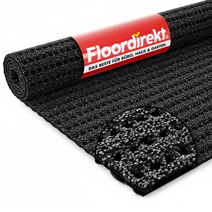FLOORDIREKT Sicherheitsmatte bei Glätte - Anti-Rutsch Bodenbelag mit PVC-Granulat - Wetterfest & Temperaturbeständig - 120 x 400 cm - Anthrazit