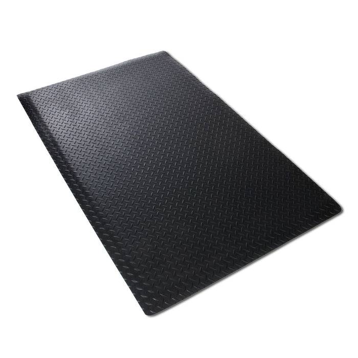 FLOORDIREKT Anti-Ermüdungsmatte Dyna-Protect Diamond - Dämpfende Arbeitsmatte - Entlastung für Gelenke & Wirbelsäule - 250 x 120 cm - Schwarz