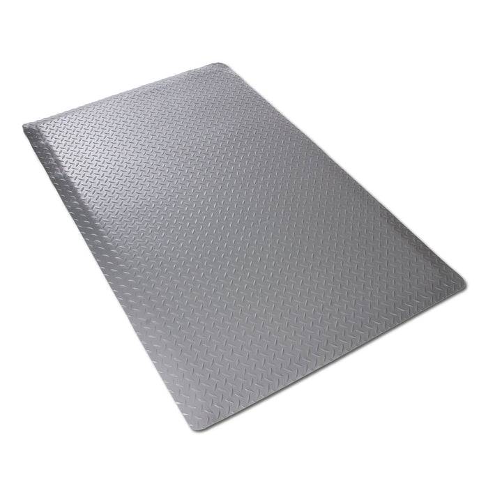 FLOORDIREKT Anti-Ermüdungsmatte Dyna-Protect Diamond - Dämpfende Arbeitsmatte - Entlastung für Gelenke & Wirbelsäule - 300 x 120 cm - Grau