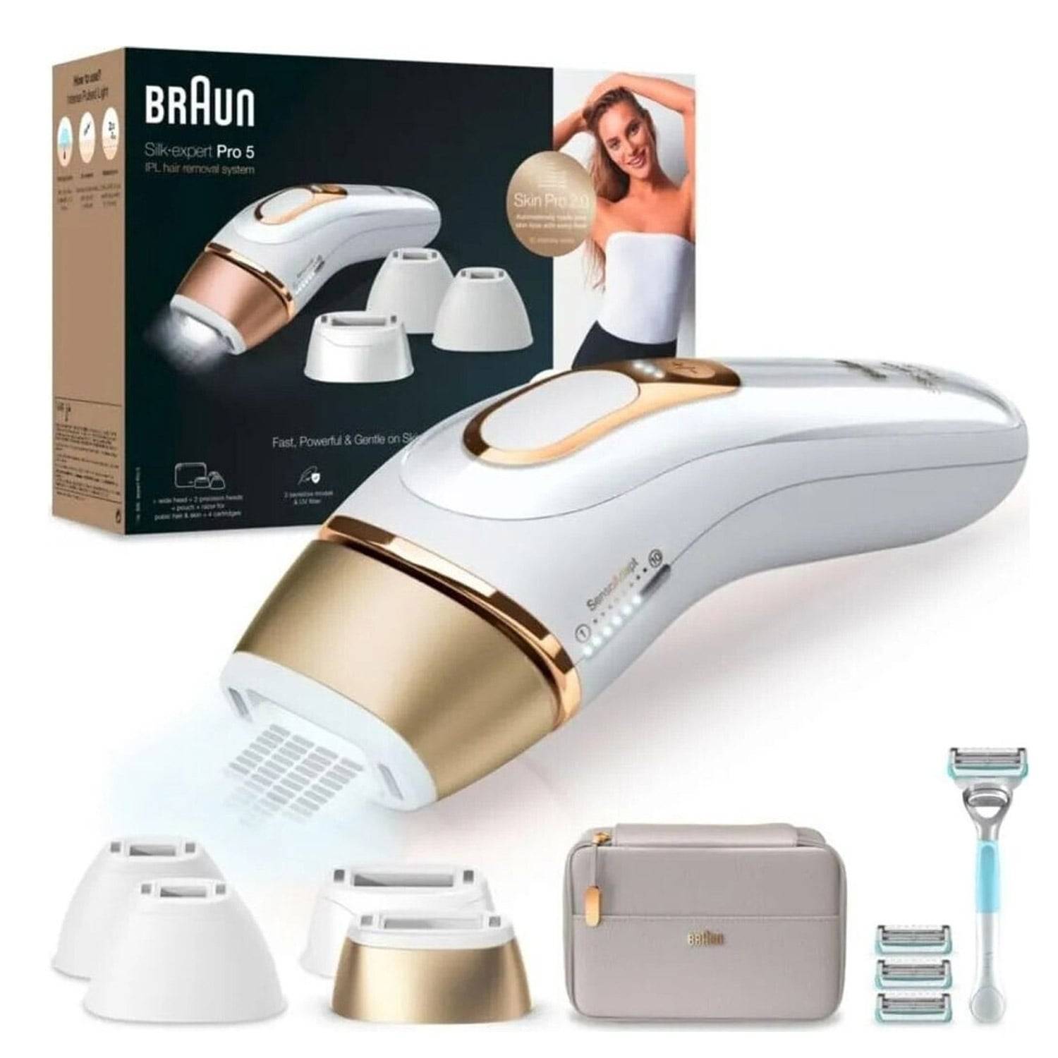 Braun Silk-expert Pro 5 PL5358 IPL-Haarentfernungsgerät weiß/gold