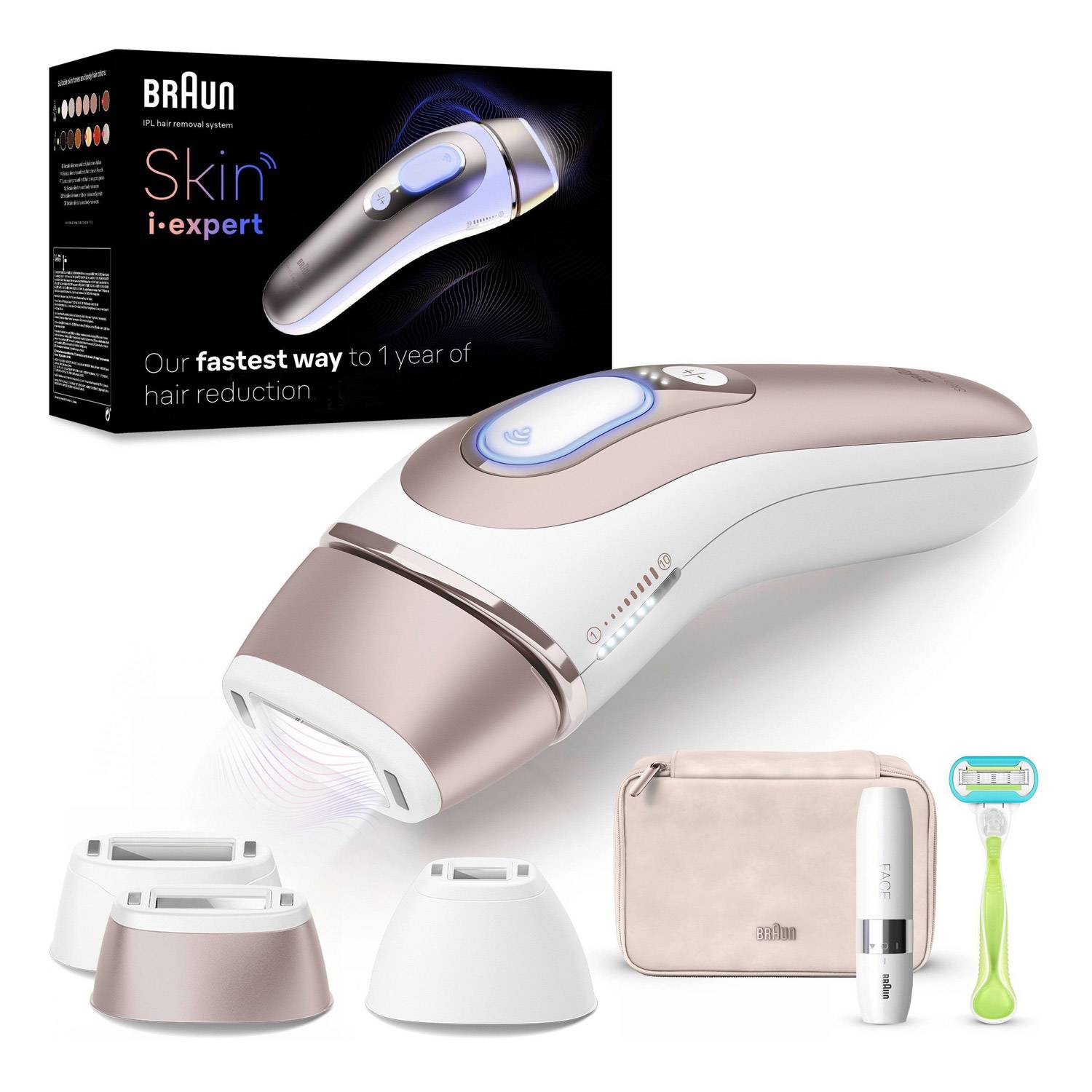 Braun Smart IPL 7 Skin i-expert PL7249 IPL-Haarentfernungsgerät weiß/rosegold