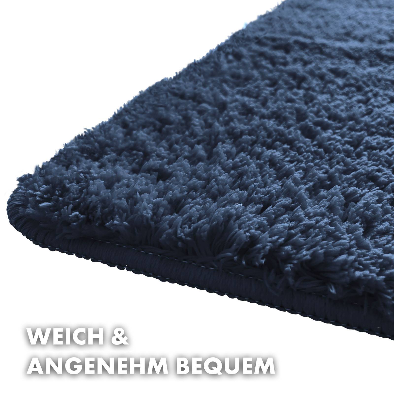 FLOORDIREKT Badematte Sky - Flauschiger Badvorleger mit dichtem Flor - Rund - Ø 95 cm - Silbergrau