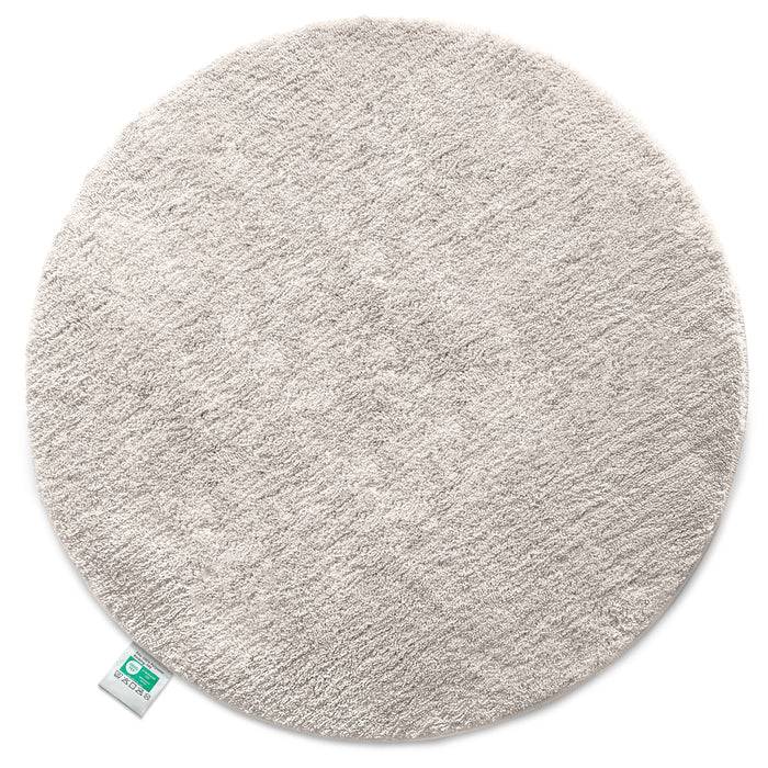 FLOORDIREKT Badematte Sky - Flauschiger Badvorleger mit dichtem Flor - Rund - Ø 120 cm - Ivory