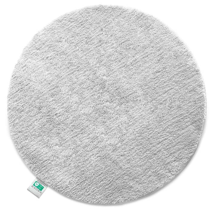 FLOORDIREKT Badematte Sky - Flauschiger Badvorleger mit dichtem Flor - Rund - Ø 95 cm - Weiß