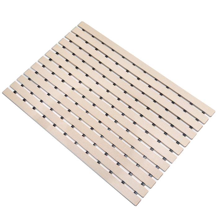 KARAT Antirutsch-Bädermatte - Antibakterielle Fußmatte für Nasszonen - Mit Drainagefunktion - Beige - 43 x 400 cm