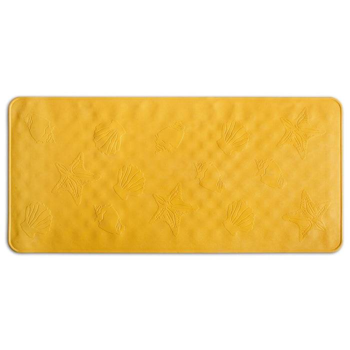 FLOORDIREKT Badewanneneinlage Frida - Rutschhemmende Badematte aus Naturkautschuk - Gelb - 34 x 74 cm