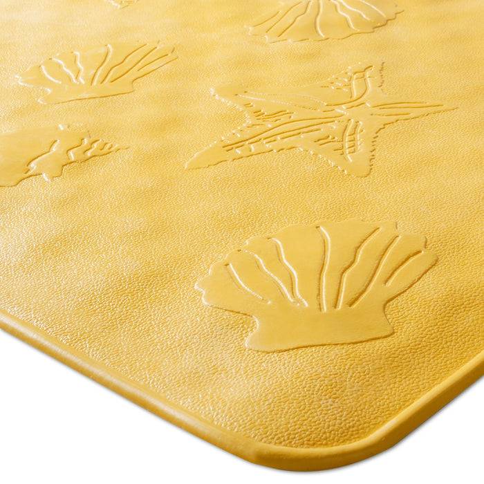 FLOORDIREKT Badewanneneinlage Frida - Rutschhemmende Badematte aus Naturkautschuk - Gelb - 34 x 74 cm