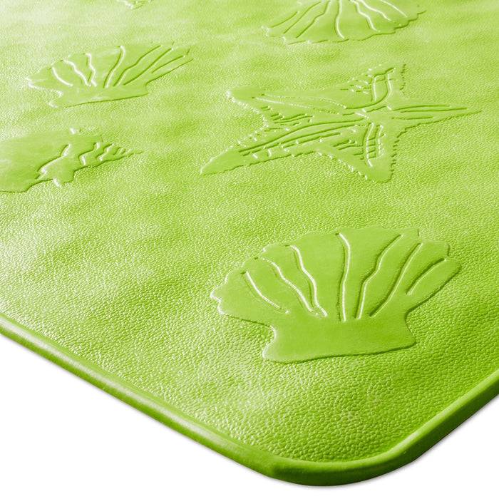 FLOORDIREKT Badewanneneinlage Frida - Rutschhemmende Badematte aus Naturkautschuk - Grün - 34 x 74 cm