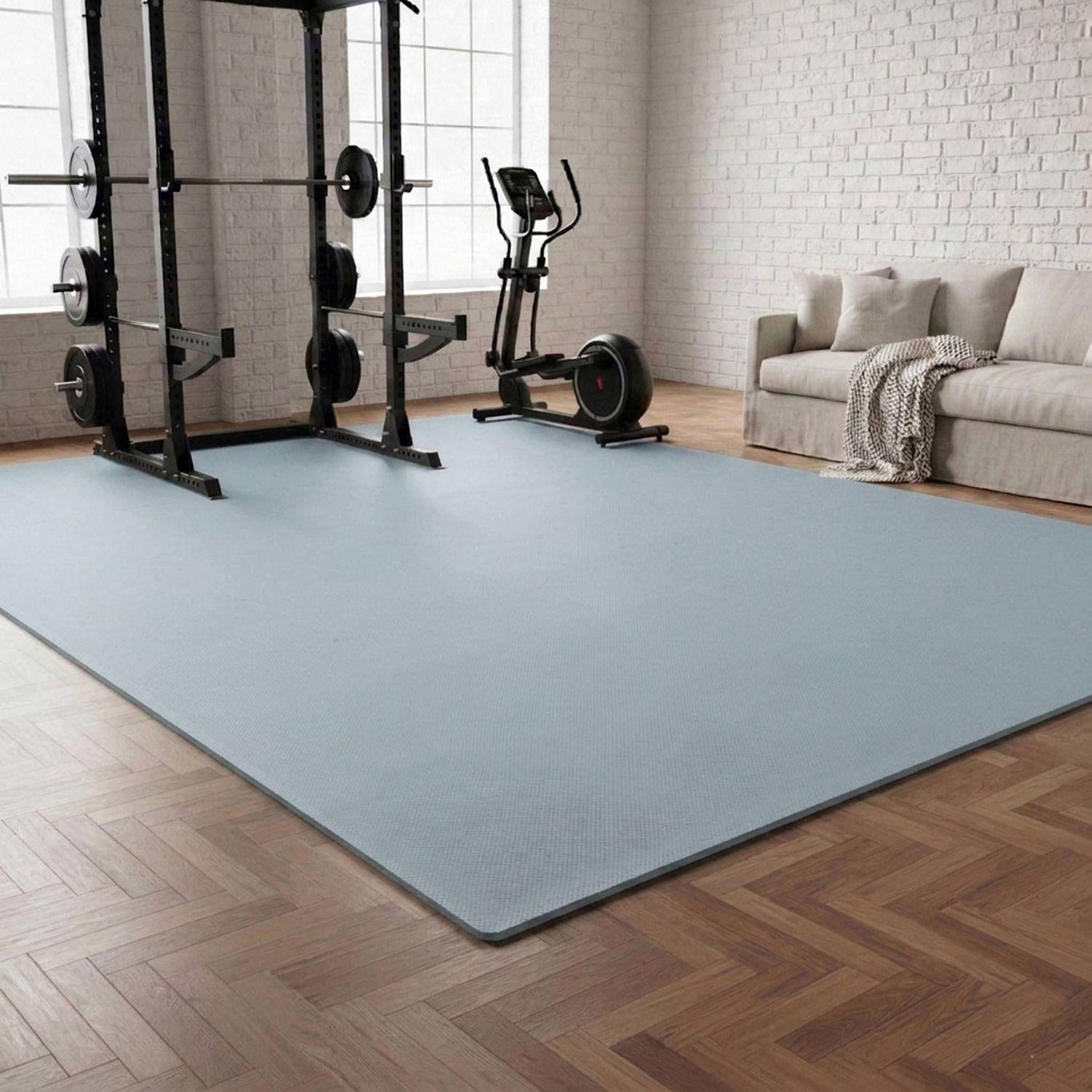 9 Puzzlematten Bodenschutz Fitness - 30x30 Grau - Sport Bodenmatte Home Gym