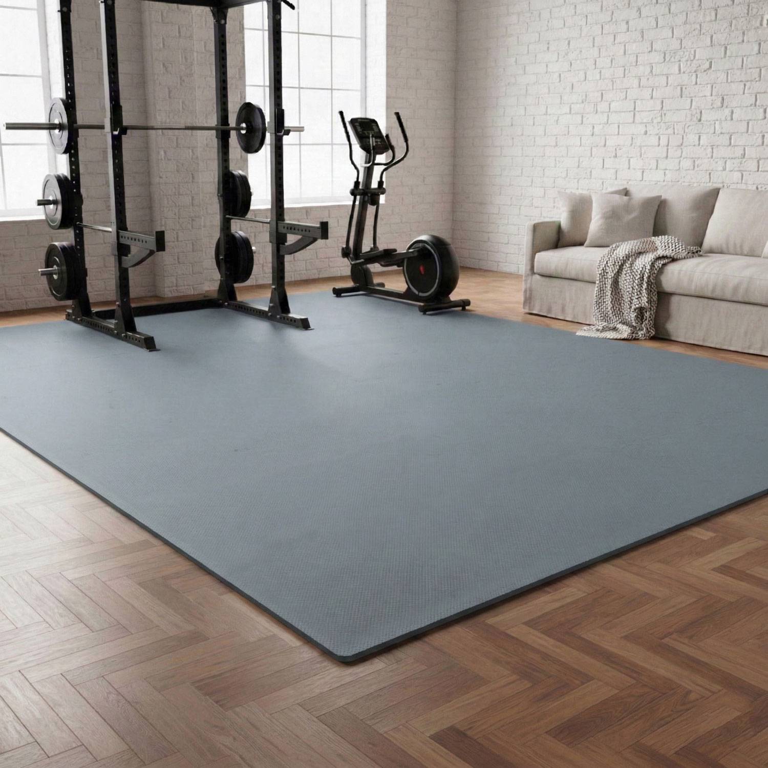 9 Puzzlematten Bodenschutz Fitness - 30x30 Grau - Sport Bodenmatte Home Gym