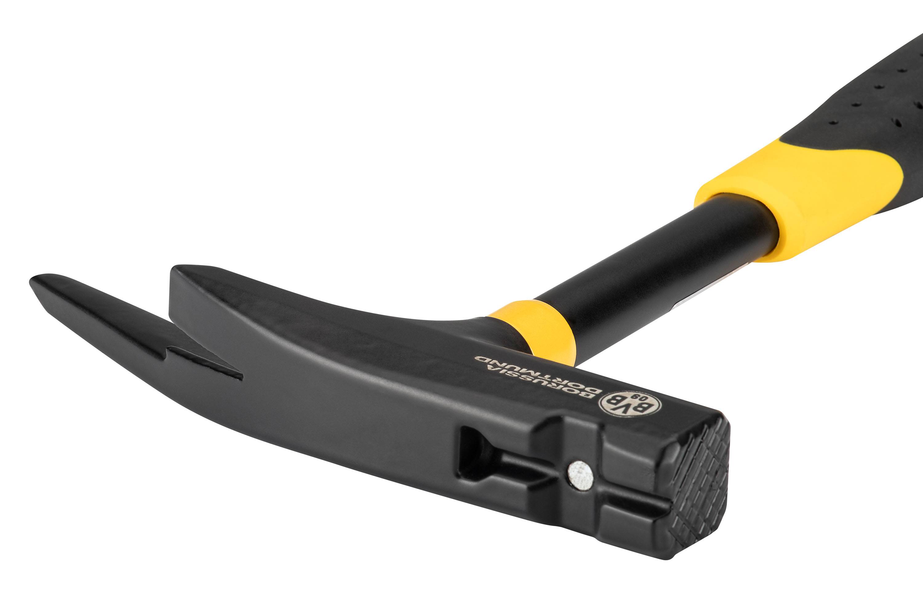 Latthammer BVB-Look 62010 DIN 7239 Kopf-G.600g m.Magnet geraut Stahlrohrstiel