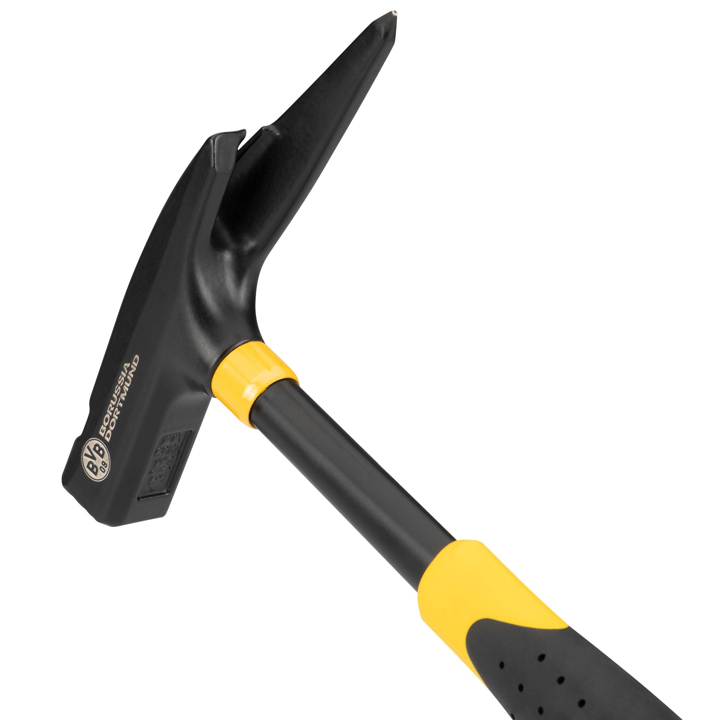 Latthammer BVB-Look 62010 DIN 7239 Kopf-G.600g m.Magnet geraut Stahlrohrstiel