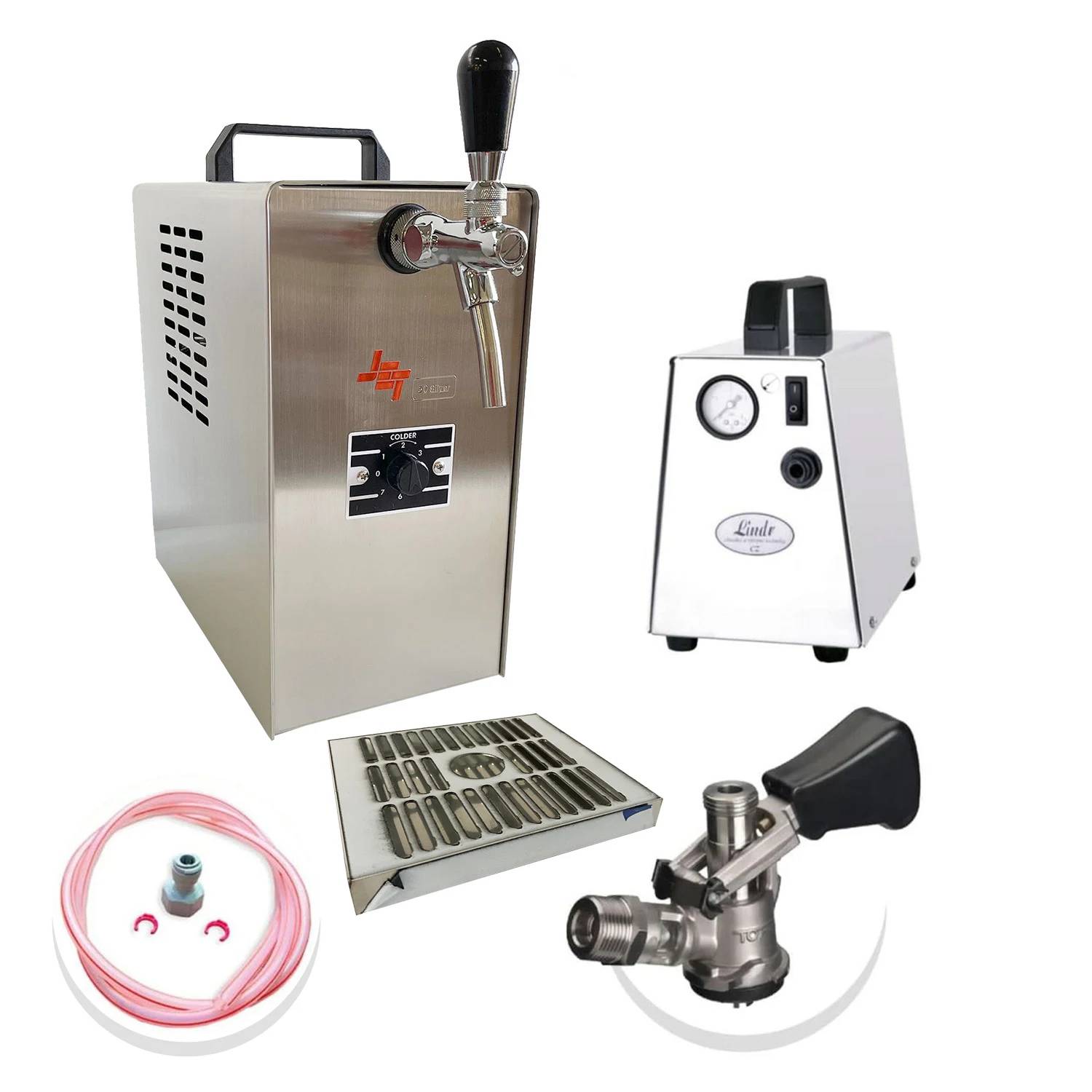 Zapfanlage JET 30 Bierkoffer Komplett Set 1-leitig Trockenkühler 35 Liter/h