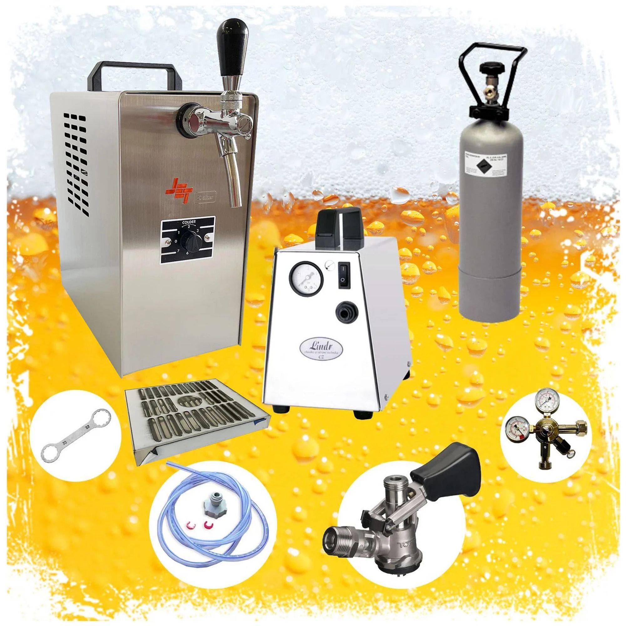JET 30 Bierzapfanlage Komplett Set 1-leitig Trockenkühler 35 L/h