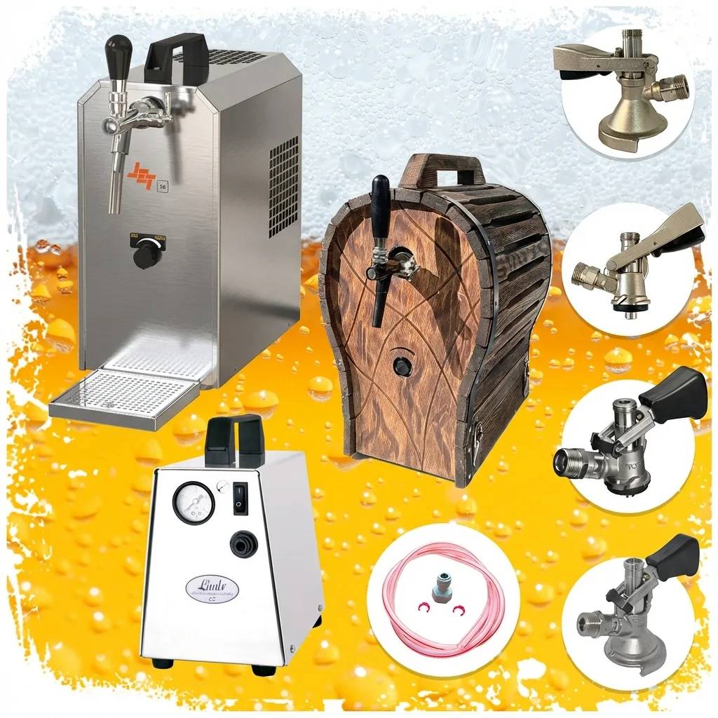 Zapfanlage JET 30 Komplett Set mit Trockenkühler Holzfass und Druckluft Kompressor