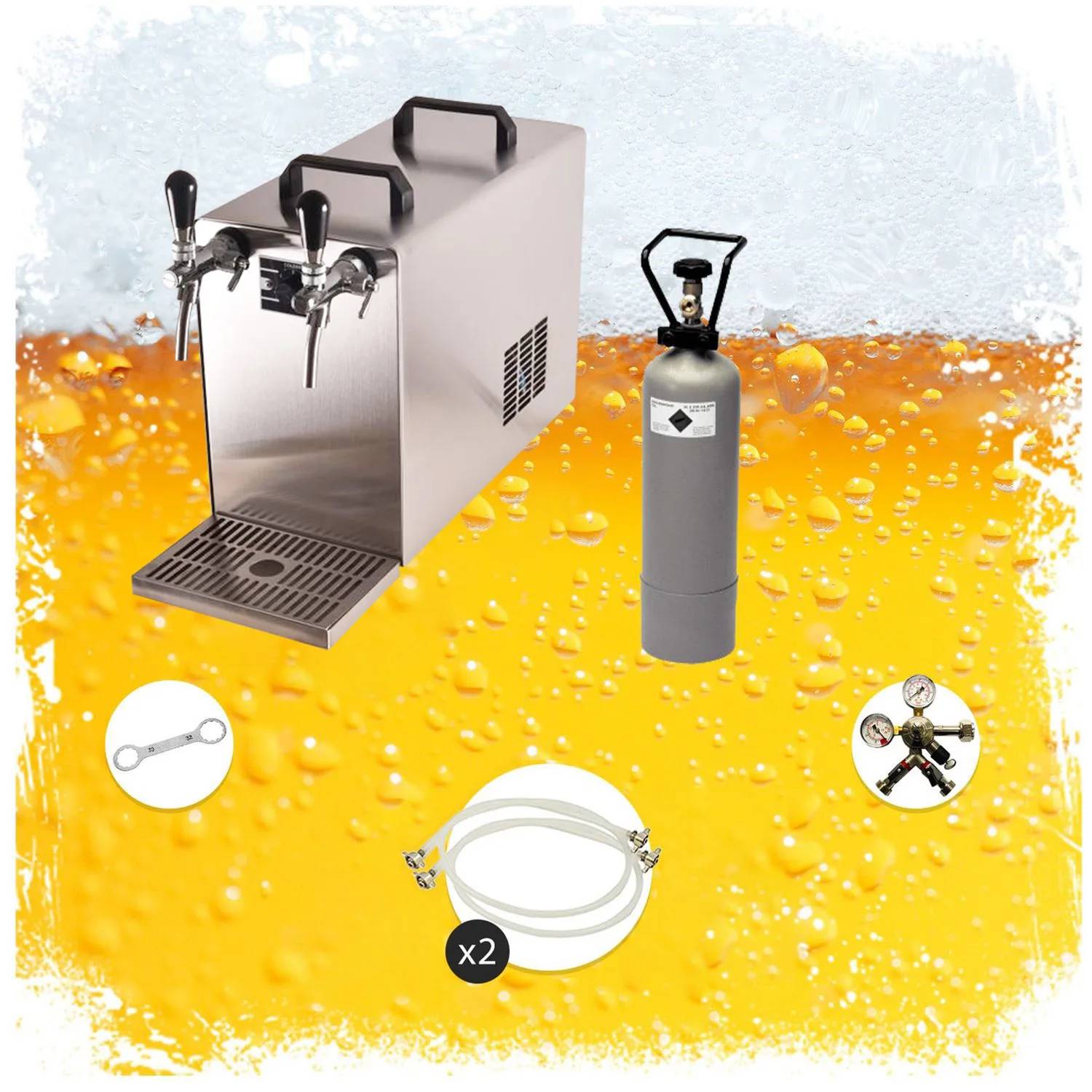 Bierzapfanlage Komplettset Stream 50 2-Leitungen Trockenkühler 50 l/h