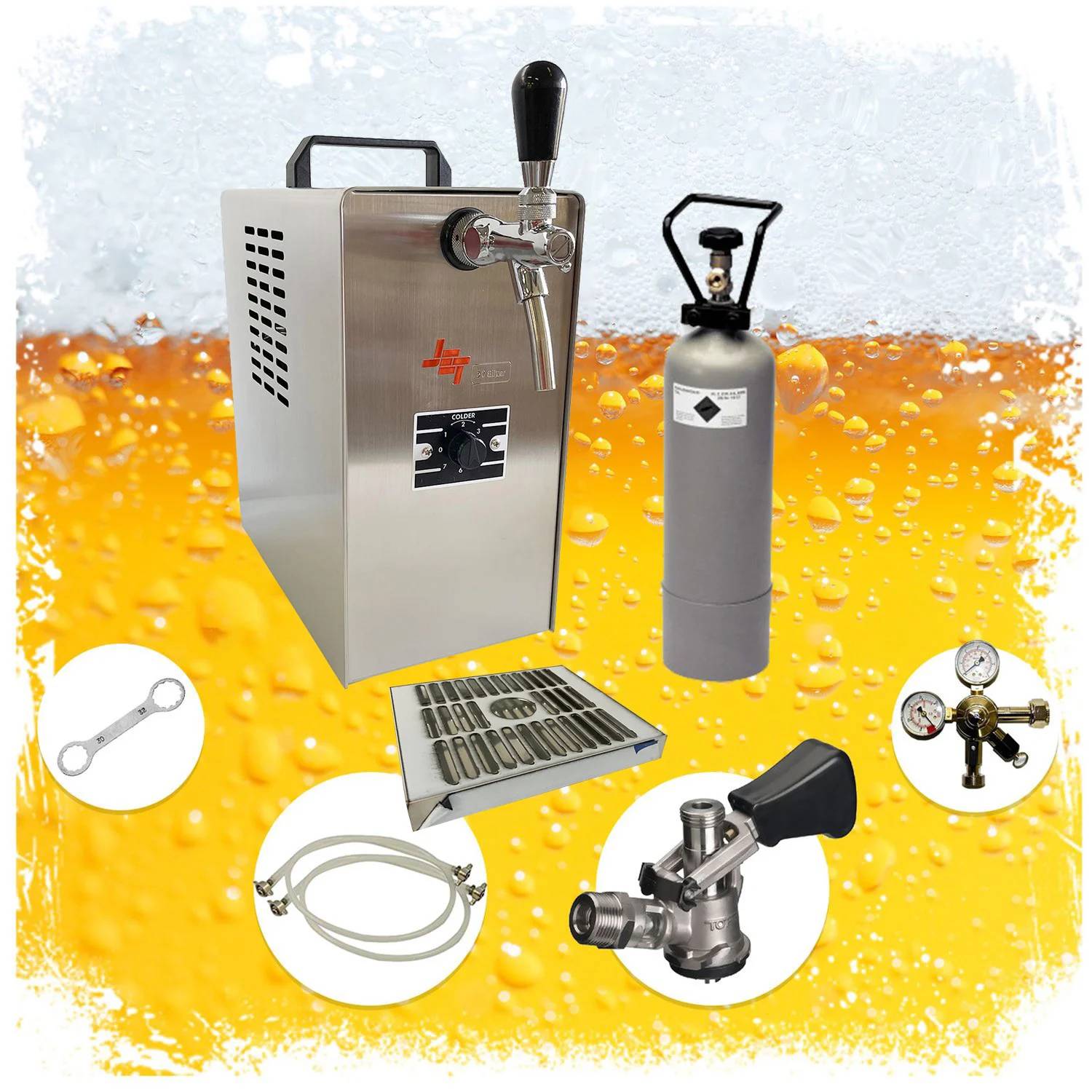 JET 30 Bierzapfanlage Komplettset 1-leitig Trockenkühler 35 l/h